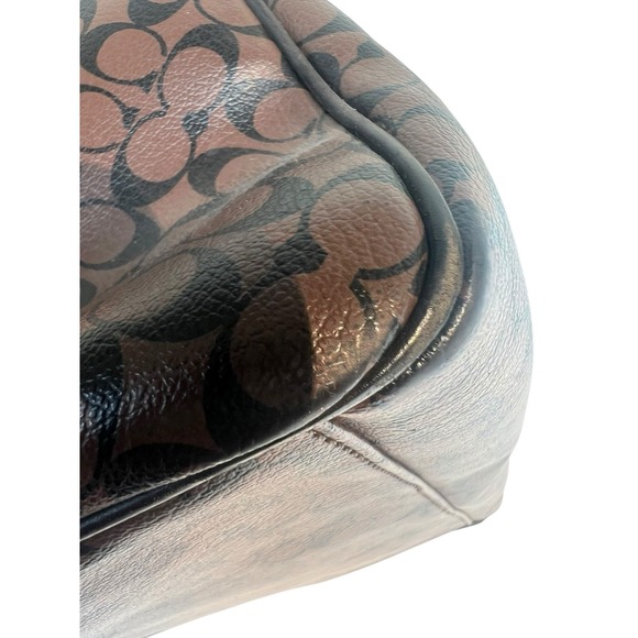 Coach Chelsea Heritage Brown & Black Coated Leather Satchel F15132 +WALLET *READ - Picture 7 of 16